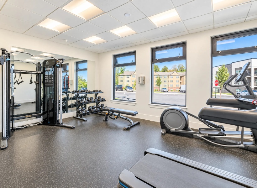 24-hour Fitness Center at 5 Row Apartments 24-hour Fitness Center at 5 Row Apartments