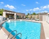 Resort-style pool and sundeck at 5 Row Apartments Resort-style pool and sundeck at 5 Row Apartments