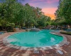 View of Pool and Water fountain at Raveneaux Apartments